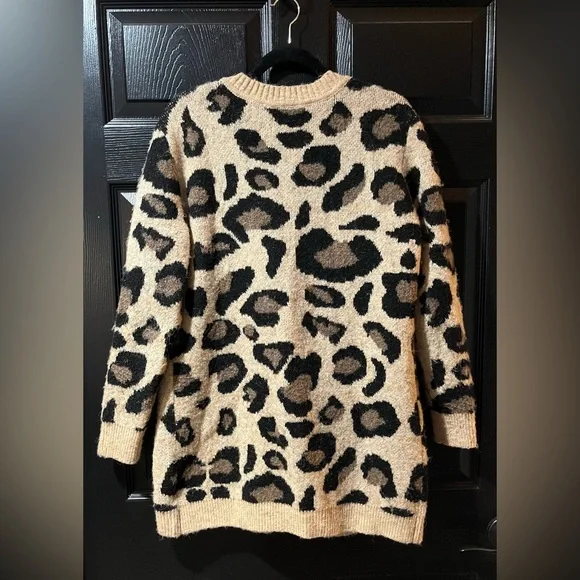 Anthropologie Moth Leopard Print Cardigan Sweater - Picture 7 of 10